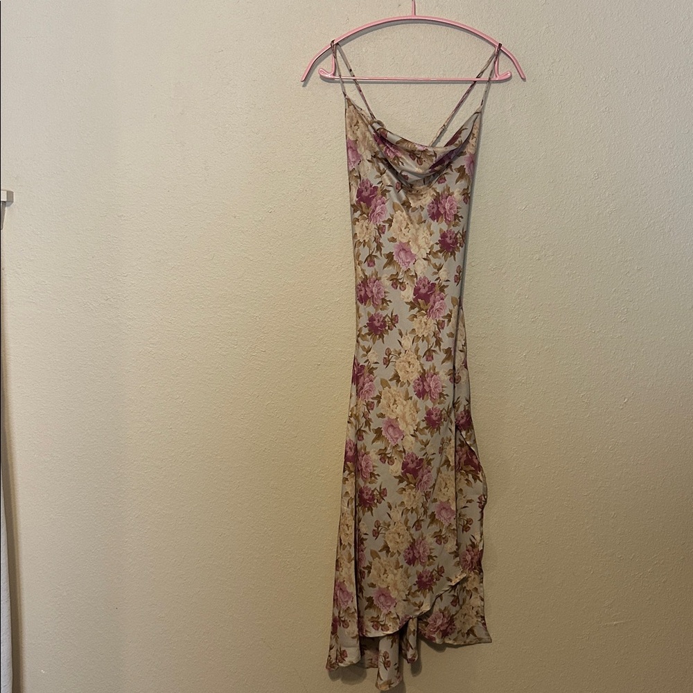 Astr Pink Floral Midi Slip Dress - Picture 4 of 8
